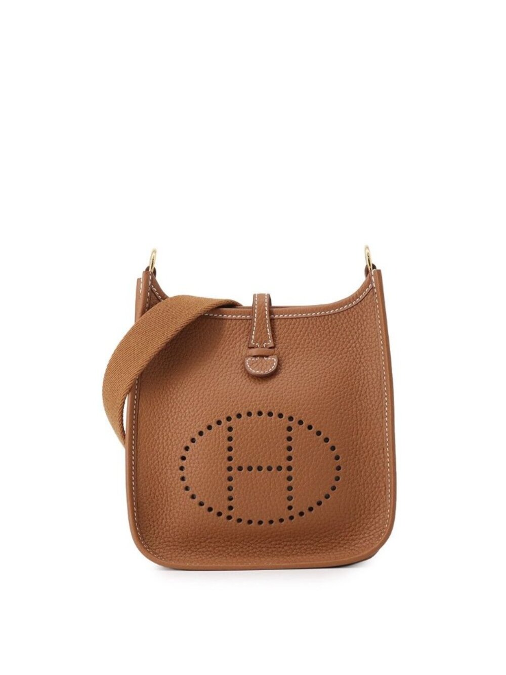 Hermes Shoulder Bag Evelyne TPM 111 Amazon Gold Taurillon Clemence